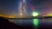 Stunning Milky Way time-lapse photobombed by Aurora Borealis