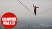 Record-breaking female highliner attempts walk above Sheffield
