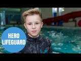 11 YO whose heart stopped beating while swimming meets lifeguard who saved him