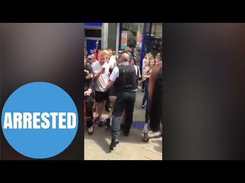 Moment police arrest a group of Christian Street Preachers