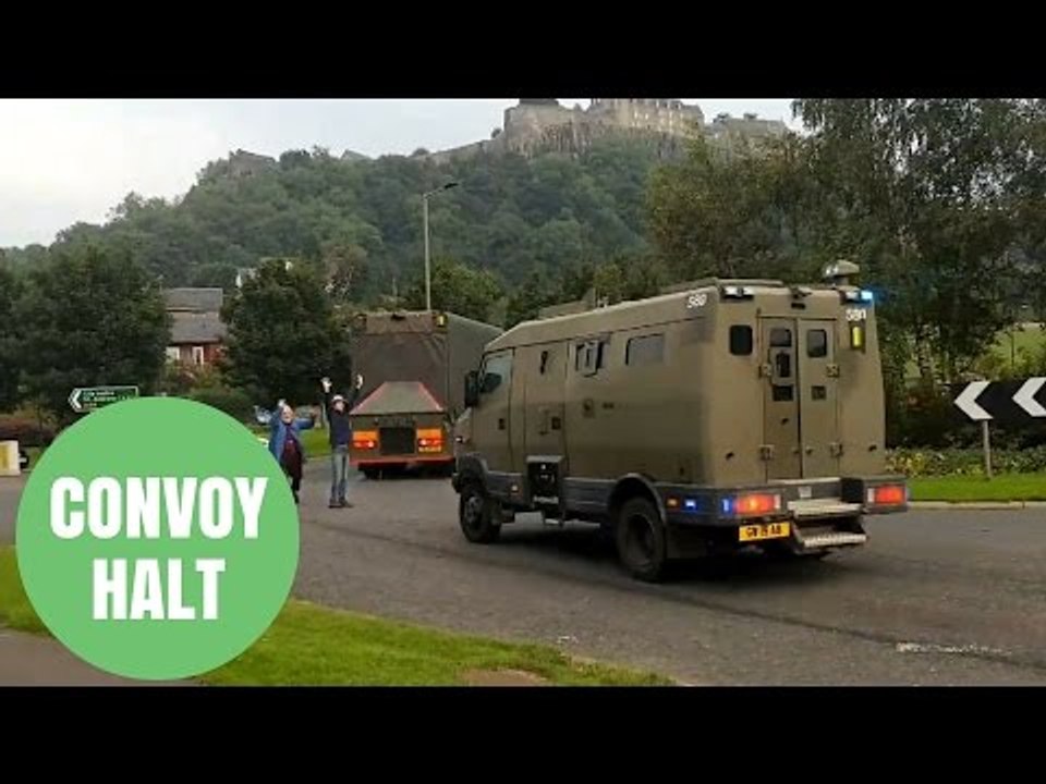 Protestors Stopping Nuclear Convoy By Jumping In Front Of Trucks