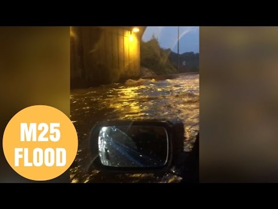 Standing Water On M25 After Flash Flooding