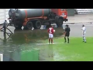 The Wettest Football Match In History - Kazakhstan League Match Played In Ankle Deep Water