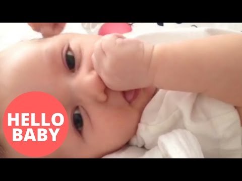 Amazing Moment Seven Week Old Baby Says 'Hello' To Her Mum