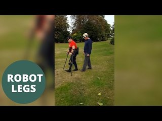 Builder paralysed in a 30ft horror fall walks with £50,000 robot legs