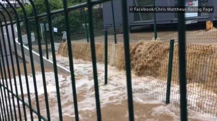 Spa-Francorchamps : les paddocks sous eau !