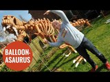 Dad creats 10ft Tyrannosaurs Rex out of balloons