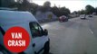 Van man crashes into a lorry while chatting on his mobile phone