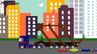 Big Rig Car Carrier Teaching Colors ➲ Learn Colours Taxi - Learning Colours Video for Children