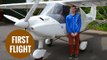 Teenager pilots first solo flight