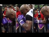 Floyd Mayweather Practices BIG body Shots In Training - Floyd Mayweather Jr vs Manny Pacquiao