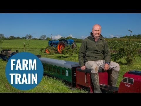 Farmer harvests his crops using miniature TRAIN