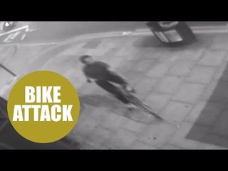 Police hunting cyclist who battered three people after he fell off his bike
