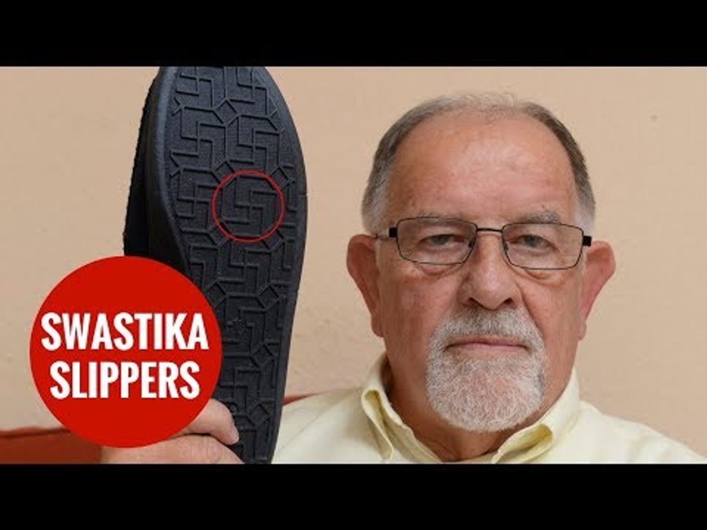 Pensioners new slippers have Nazi swastika emblem on sole - video  Dailymotion