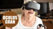Disabled widow using hi-tech Oculus Rift virtual reality set