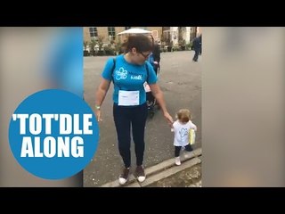 Toddler walked 3.5km for charity despite only learning how to walk a couple of months before