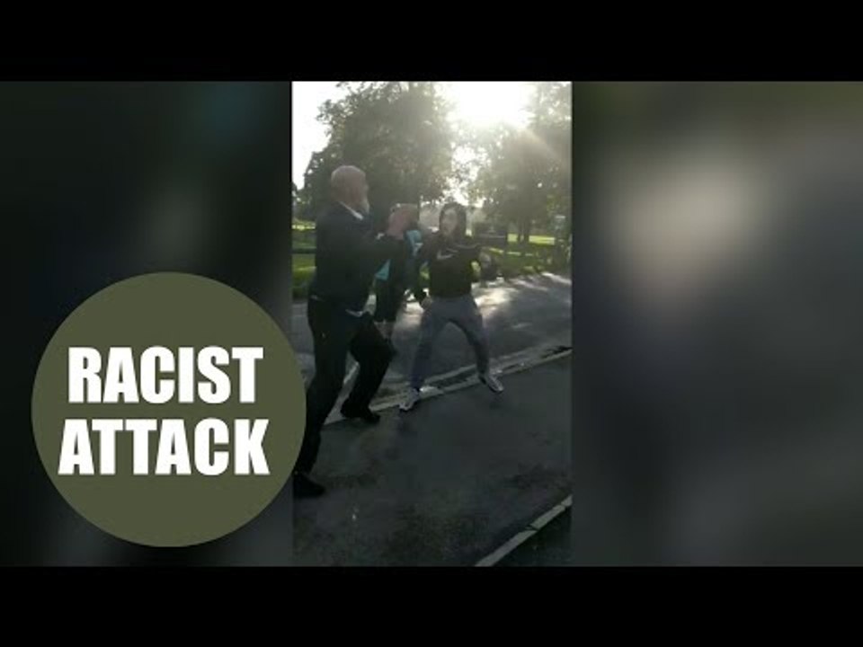Asian man punches yob after bombarded with racist abuse