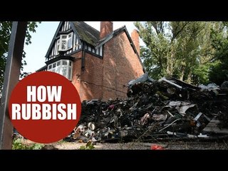 A posh Birmingham house has been turned into an impromptu tip