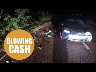 Calamity crook blew up an cashpoint - only to leave the road covered in bank notes