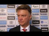 West Ham 3-2 Manchester United - Louis van Gaal Post Match Interview - Bus Attack Not An Excuse