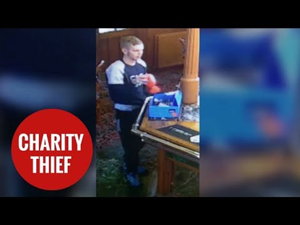 Crook swipes poppy appeal collection tin and hides it down his PANTS