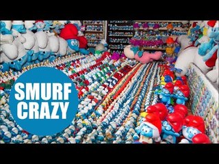 Father and son have spent four years building the world's largest collection of Smurf memorabilia