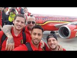 The Belgium National Team Fly Out Of Brussels To Their Euro 2016 Base In Bordeaux, France