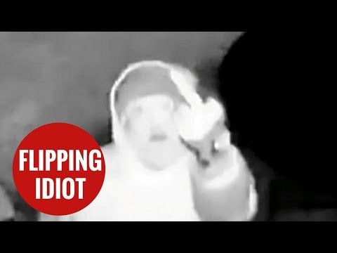 Thief looks into CCTV camera and flicked the middle finger