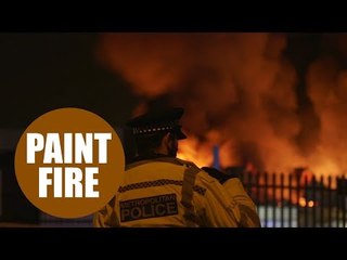 Dramatic video shows fire destroying a paint factory