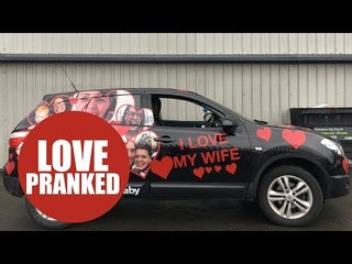 Man sees his car after wife secretly wrapped it in pictures of her FACE