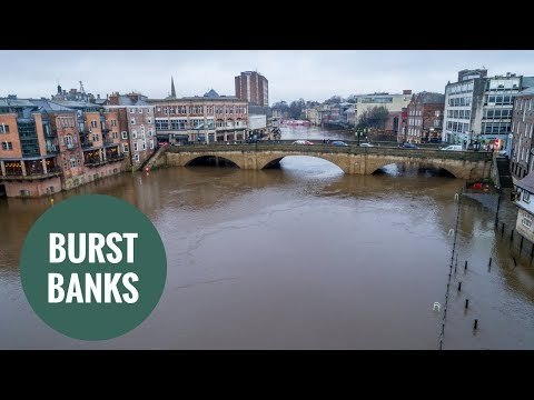 The River Ouse bursts its banks in York city centre