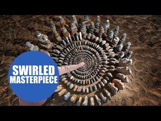 Art that last only an hour being left for walkers to find on beaches and footpaths