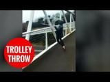 Youth throws trolley from traffic bridge onto dual carriageway