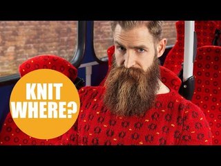 Urban photographer shoots knitwear clothing to camouflage with real life objects