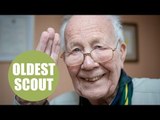 Britain's oldest Scout leader has been honoured by the Queen