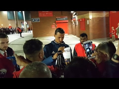 Zlatan Ibrahimovic Signs Autographs After Wayne Rooney Testimonial