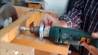 HOME MADE TABLE SAW WITH (DRILL POWER)
