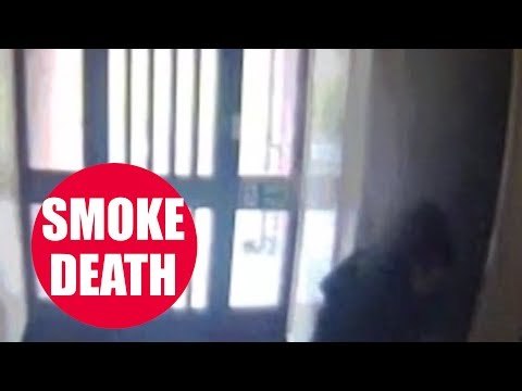 CCTV shows final moments of woman entering her smoke-filled flat