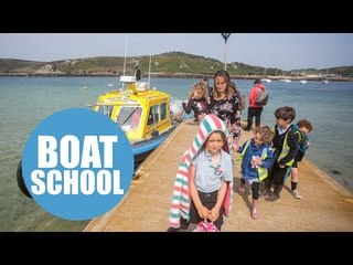 British kids who travel to class by BOAT