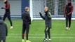 Manchester City Players Train Ahead Of Champions League Match Against Borussia Monchengladbach Away