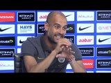 Pep Guardiola Pre-Match Press Conference - Swansea v Manchester City - Embargo Extras