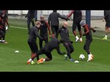 Kevin De Bruyne Knocks Over Sergio Aguero In Training