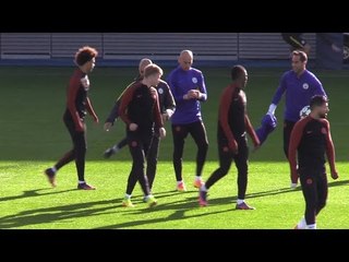 Manchester City Squad Train Ahead Of Their Champions League Barcelona Away Game