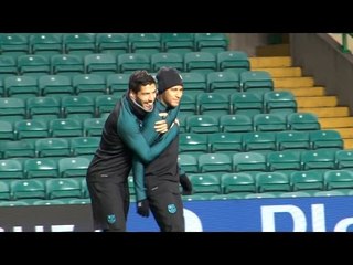 Barcelona Squad Train Ahead Of Their Champions League Match Against Celtic At Celtic Park