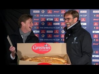 Jurgen Klopp Receives Giant Pasty After Liverpool's Win At Plymouth 