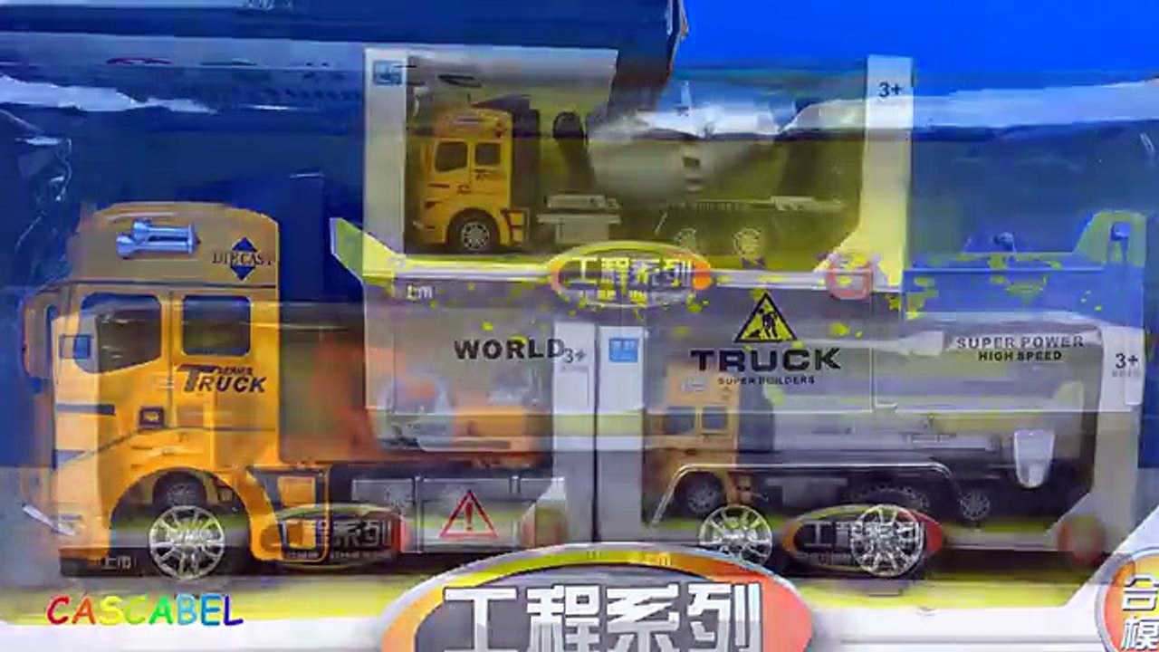 MAQUINAS DE CONSTRUCCION MEZCLADORA DE CEMENTO CAMION EQUIPADO CON EXCAVADORA Y CAMION DE VOLTEO