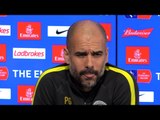 Pep Guardiola Pre-Match Press Conference - Huddersfield Town v Manchester City - Embargo Extras