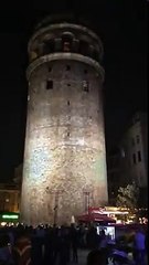 galata kulesi video mapping gösterisi