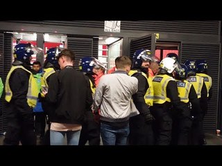 Arsenal v FC Cologne - Riot Police Enter Emirates Stadium