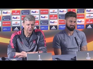 Arsene Wenger & Olivier Giroud Pre-Match Press Conference - Arsenal v Cologne - Europa League
